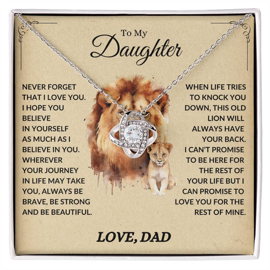 To My Daughter Gift - Believe In Yourself - Love Knot Necklace Gift Set