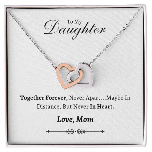 To My Daughter - Together Forever - Interlocking Hearts Necklace Gift Set