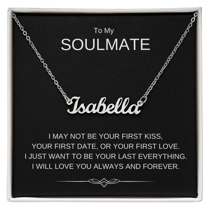 To My Soulmate -  Custom Name Necklace - Gift for Her Wife Girlfriend