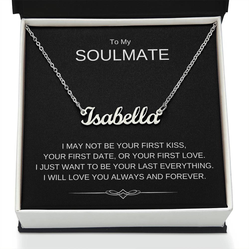To My Soulmate -  Custom Name Necklace - Gift for Her Wife Girlfriend