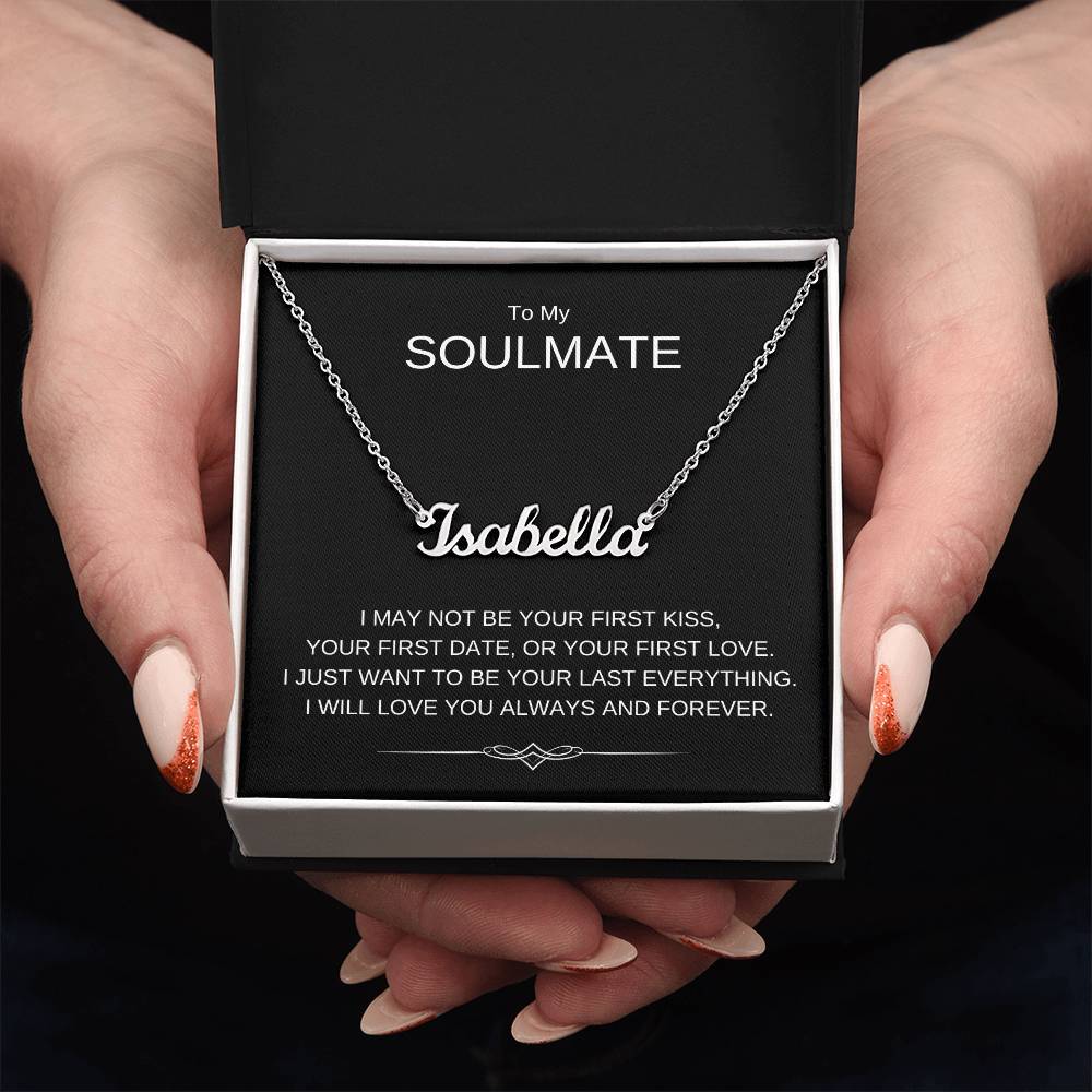 To My Soulmate -  Custom Name Necklace - Gift for Her Wife Girlfriend