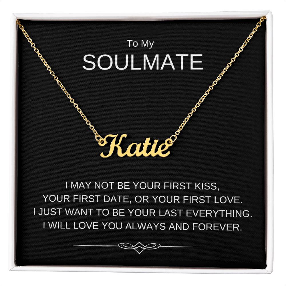To My Soulmate -  Custom Name Necklace - Gift for Her Wife Girlfriend