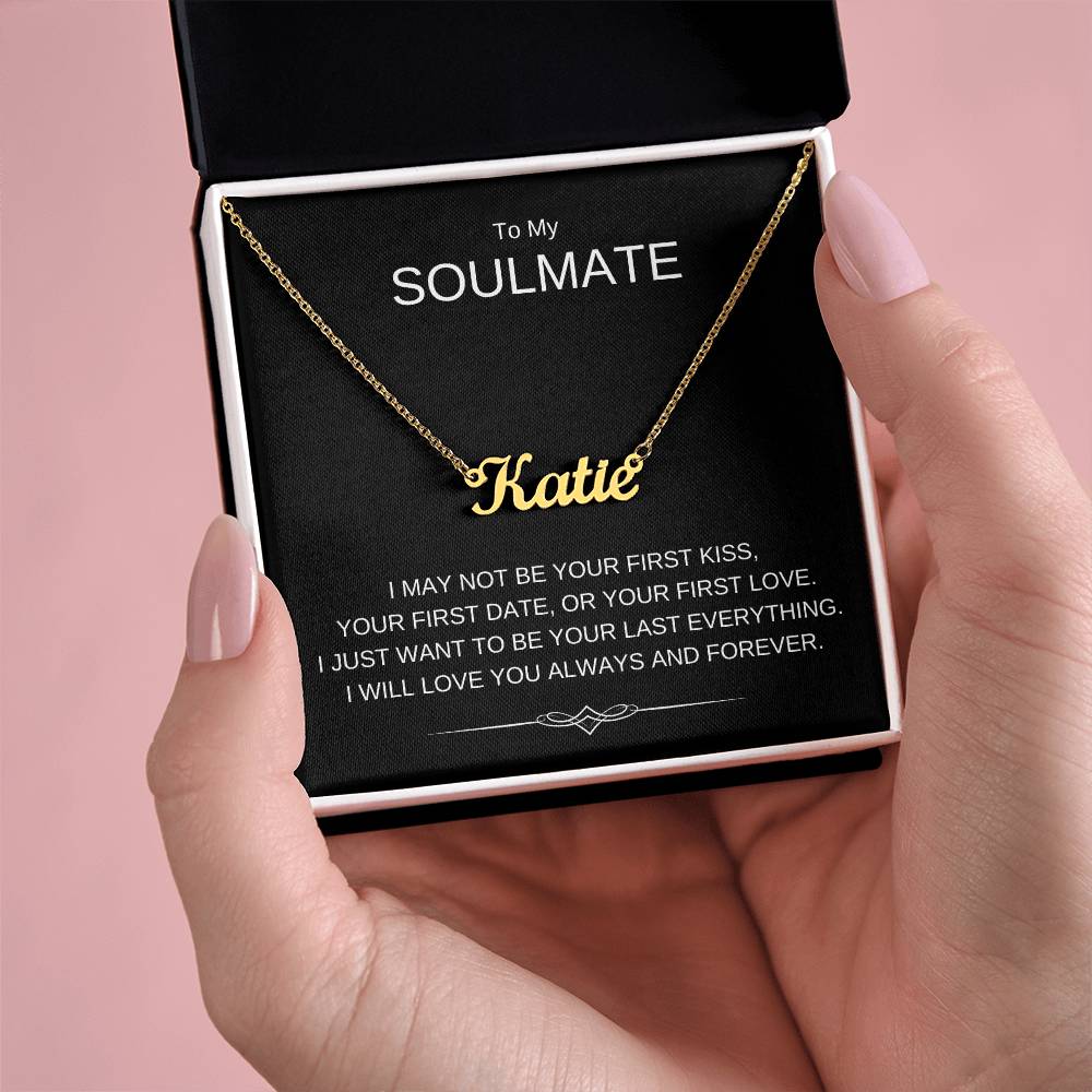 To My Soulmate -  Custom Name Necklace - Gift for Her Wife Girlfriend