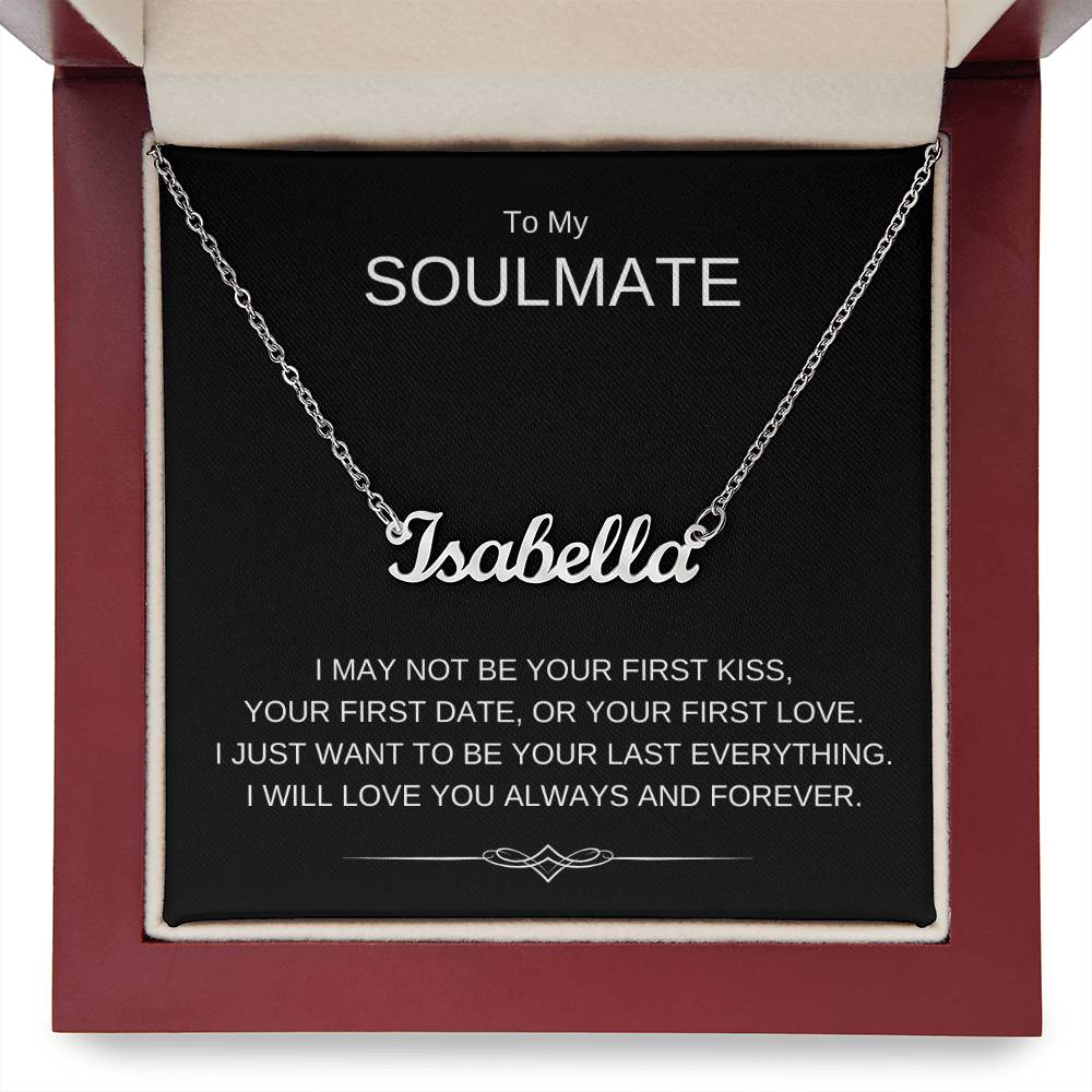 To My Soulmate -  Custom Name Necklace - Gift for Her Wife Girlfriend