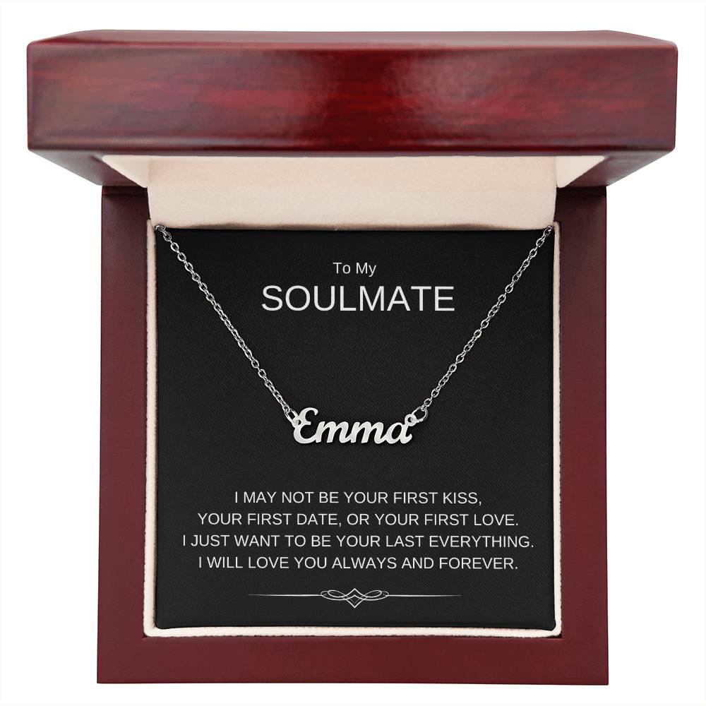 To My Soulmate -  Custom Name Necklace - Gift for Her Wife Girlfriend
