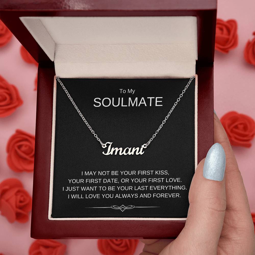 To My Soulmate -  Custom Name Necklace - Gift for Her Wife Girlfriend