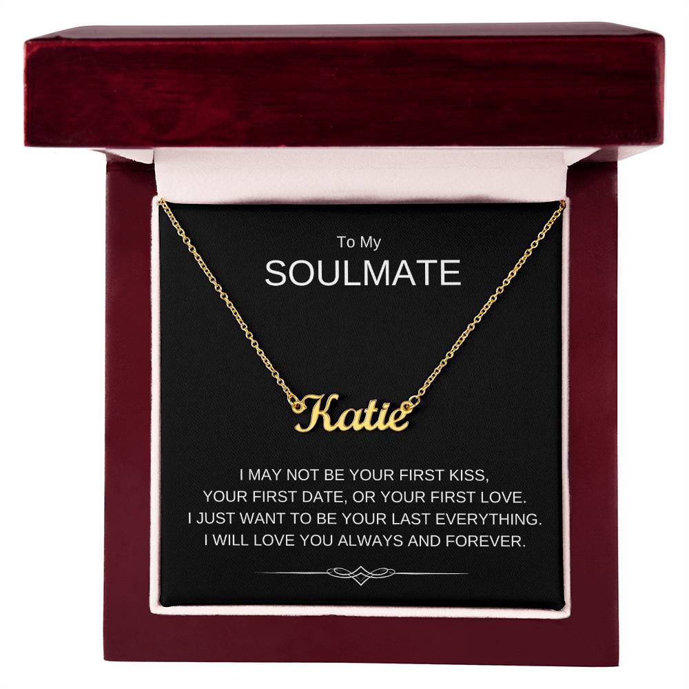 To My Soulmate -  Custom Name Necklace - Gift for Her Wife Girlfriend