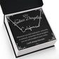 To My Badass Daughter - Straighten Your Crown - Custom Signature Style Name Necklace Gift Set