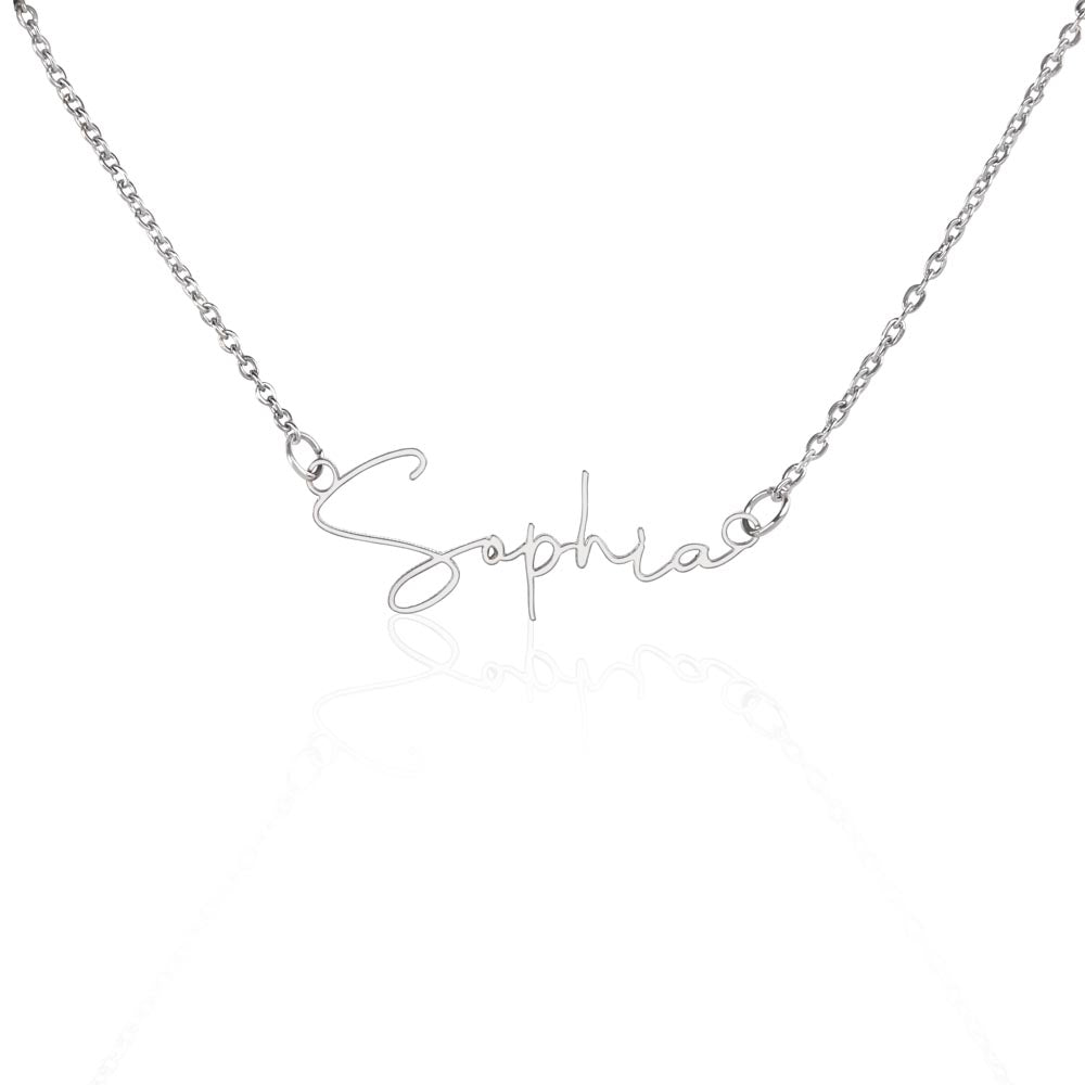 To My Badass Daughter - Straighten Your Crown - Customized Signature Style Name Necklace Gift Set