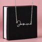 To My Badass Daughter - Straighten Your Crown - Customized Signature Style Name Necklace Gift Set