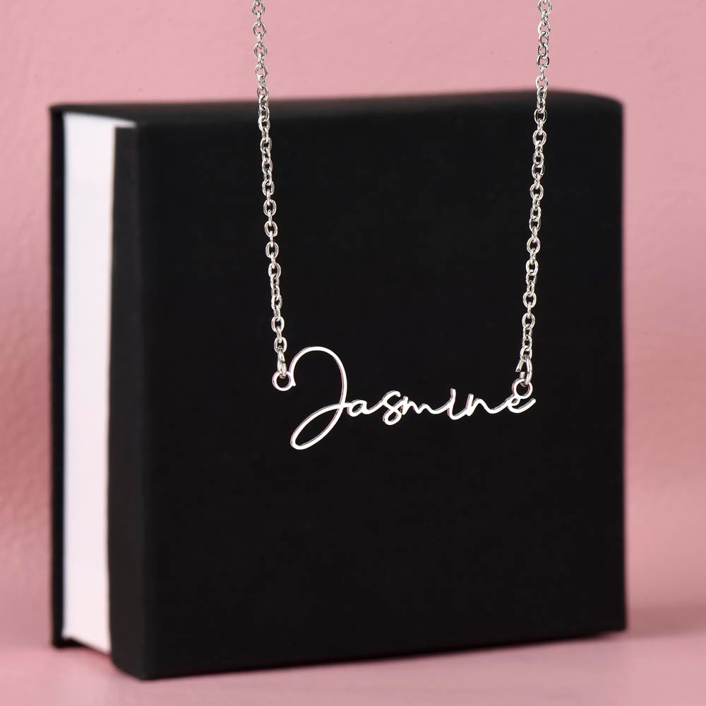 To My Badass Daughter - Straighten Your Crown - Customized Signature Style Name Necklace Gift Set