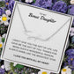 To My Bonus Daughter - I Love You - Signature Style Name Necklace
