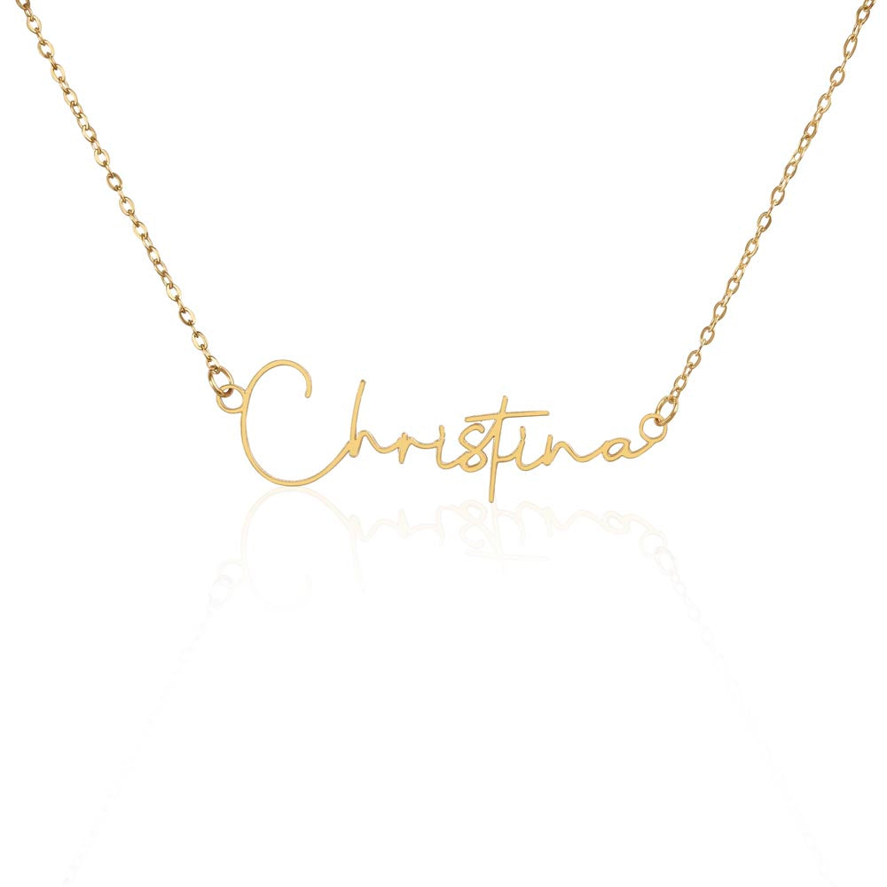 To My Badass Daughter - Straighten Your Crown - Customized Signature Style Name Necklace Gift Set