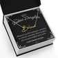 To My Badass Daughter - Straighten Your Crown - Custom Signature Style Name Necklace Gift Set