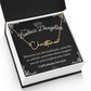 To My Badass Daughter - Straighten Your Crown - Custom Signature Style Name Necklace Gift Set