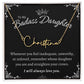 To My Badass Daughter - Straighten Your Crown - Custom Signature Style Name Necklace Gift Set