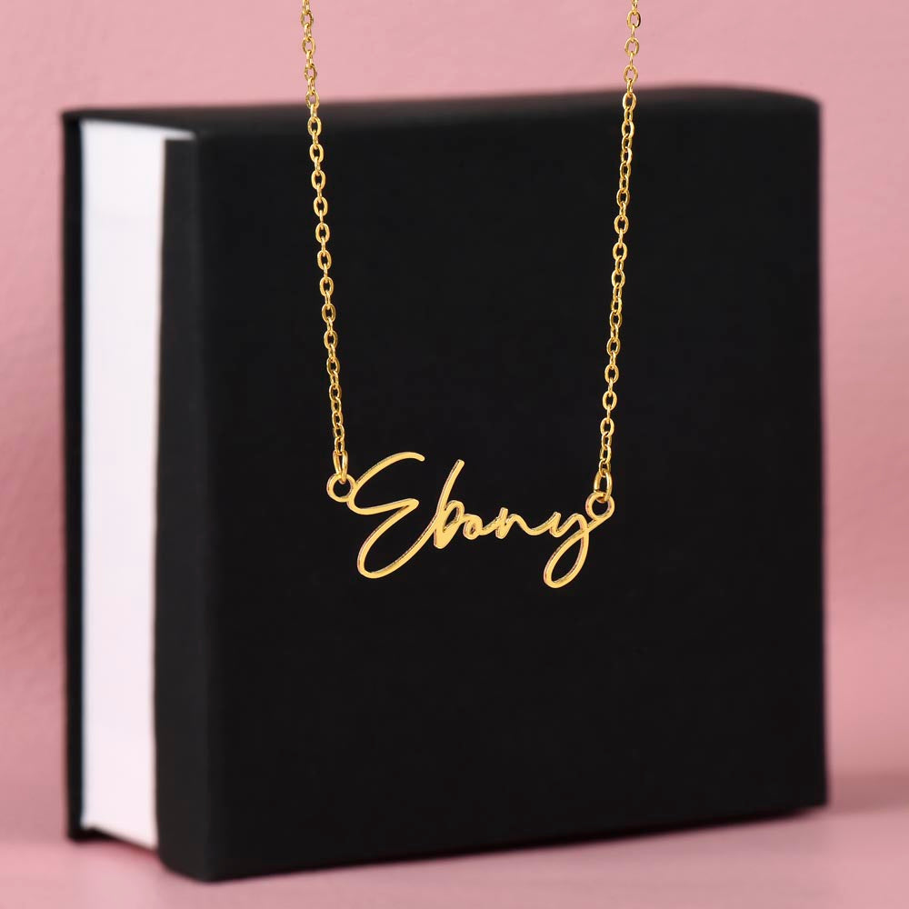 To My Badass Daughter - Straighten Your Crown - Customized Signature Style Name Necklace Gift Set