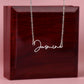To My Bonus Daughter - I Love You - Signature Style Name Necklace