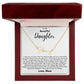 To My Beautiful Daughter- Proud of You, Love Mom  - Signature Style Name Necklace Gift Shop
