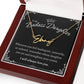 To My Badass Daughter - Straighten Your Crown - Custom Signature Style Name Necklace Gift Set