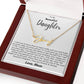 To My Beautiful Daughter- Proud of You, Love Mom  - Signature Style Name Necklace Gift Shop
