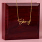To My Badass Daughter - Straighten Your Crown - Customized Signature Style Name Necklace Gift Set