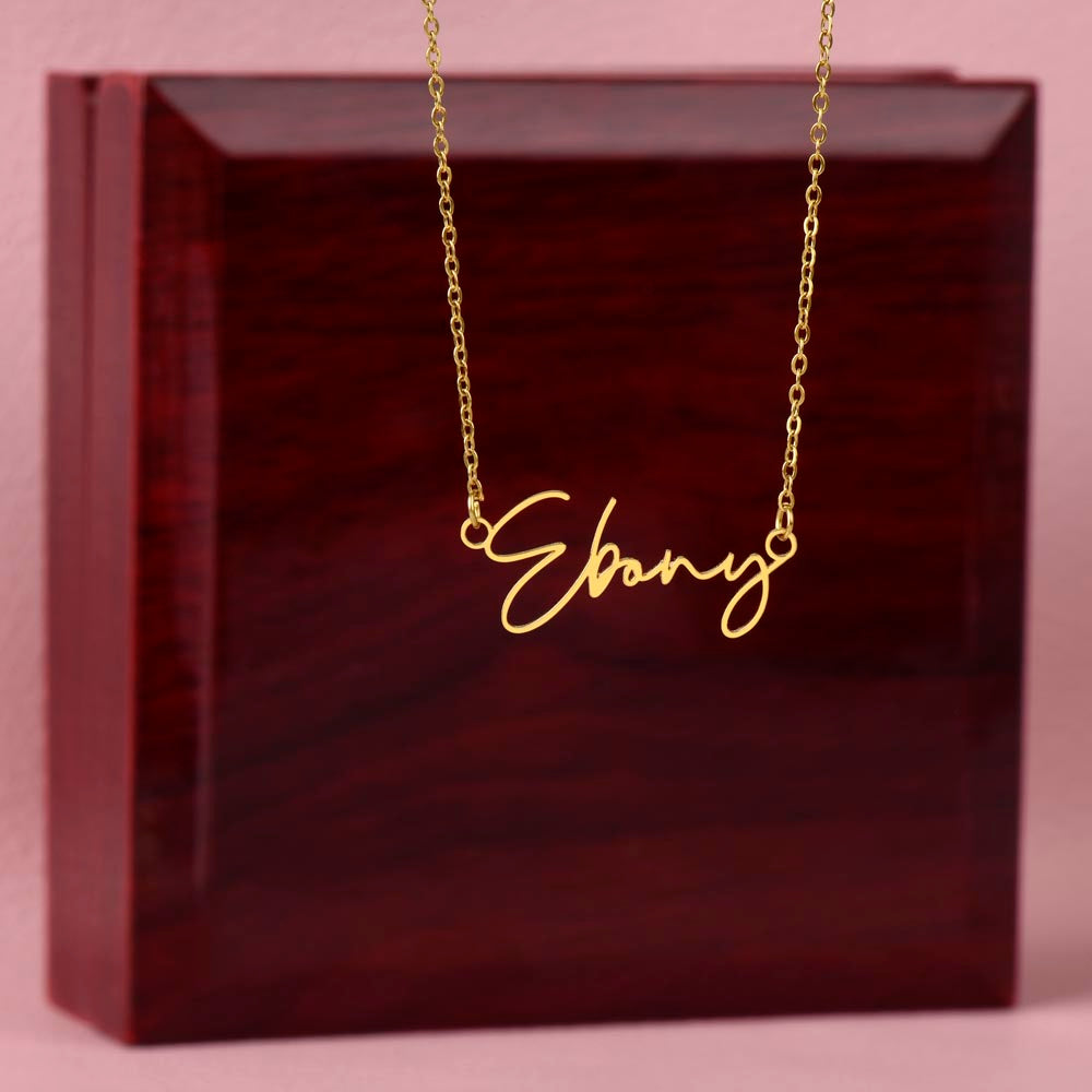 To My Badass Daughter - Straighten Your Crown - Customized Signature Style Name Necklace Gift Set