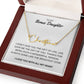 To My Bonus Daughter - I Love You - Signature Style Name Necklace
