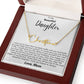 To My Beautiful Daughter- Proud of You, Love Mom  - Signature Style Name Necklace Gift Shop