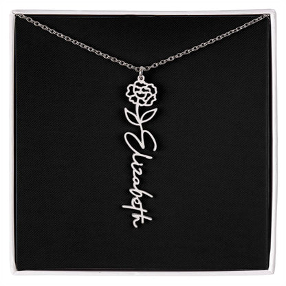 Custom Flower Name Necklace - A truly unique Gift Idea