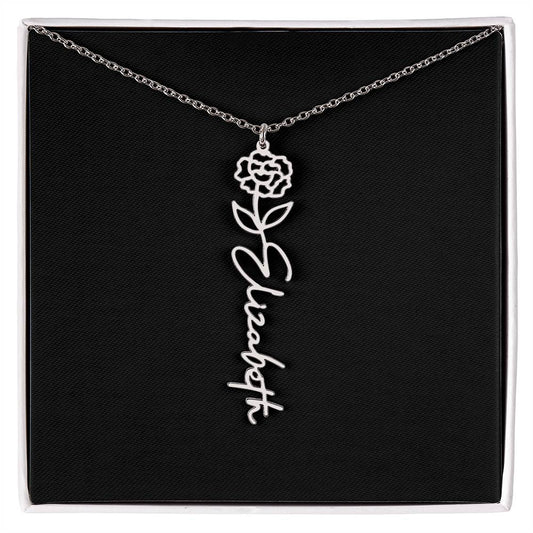 Custom Flower Name Necklace - A truly unique Gift Idea