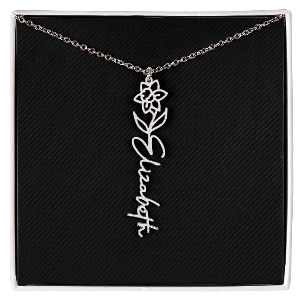 Custom Flower Name Necklace - A truly unique Gift Idea