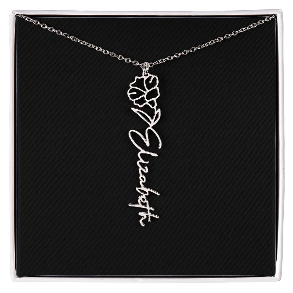 Custom Flower Name Necklace - A truly unique Gift Idea