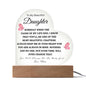 To My Beautiful Daughter Love Mom - Acrylic Heart Plaque - Night Light Gift