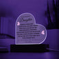 To My Beautiful Daughter Love Mom - Acrylic Heart Plaque - Night Light Gift