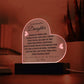 To My Beautiful Daughter Love Mom - Acrylic Heart Plaque - Night Light Gift