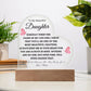 To My Beautiful Daughter Love Mom - Acrylic Heart Plaque - Night Light Gift