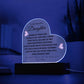 To My Beautiful Daughter Love Mom - Acrylic Heart Plaque - Night Light Gift