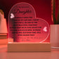 To My Beautiful Daughter Love Mom - Acrylic Heart Plaque - Night Light Gift