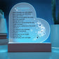 Remember Me - Memorial Printed Heart Acrylic Plaque - Night Light Gift