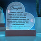 To My Beautiful Daughter Love Mom - Acrylic Heart Plaque - Night Light Gift