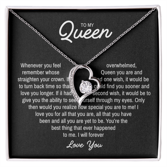To My Queen - Love Heart Necklace