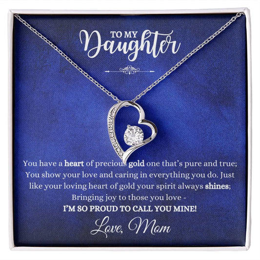 TO MY DAUGHTER LOVE MOM - FOREVER LOVE NECKLACE