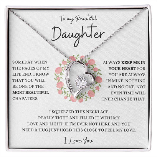 To My Beautiful Daughter - Keep Me In Your Heart | Forever Love Necklace