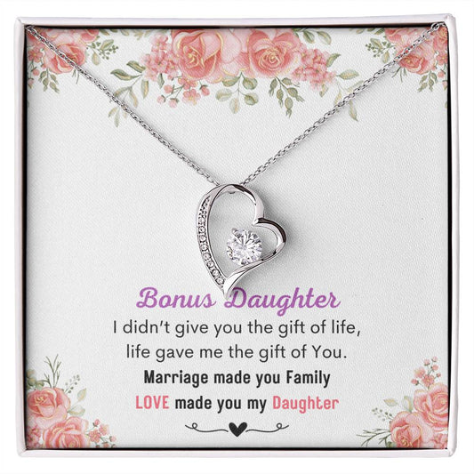 To My Bonus Daughter - Daughter In Law - Gift of You - Forever Love Necklace Gift Set