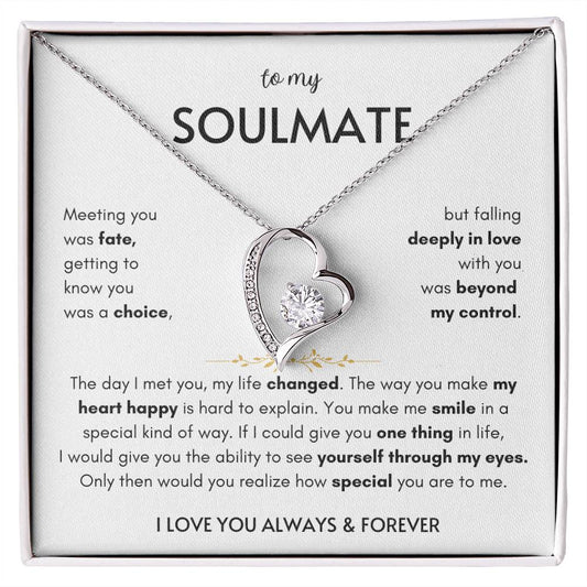 To My Soulmate - Meeting You Was Fate - Forever Love Necklace Gift Set