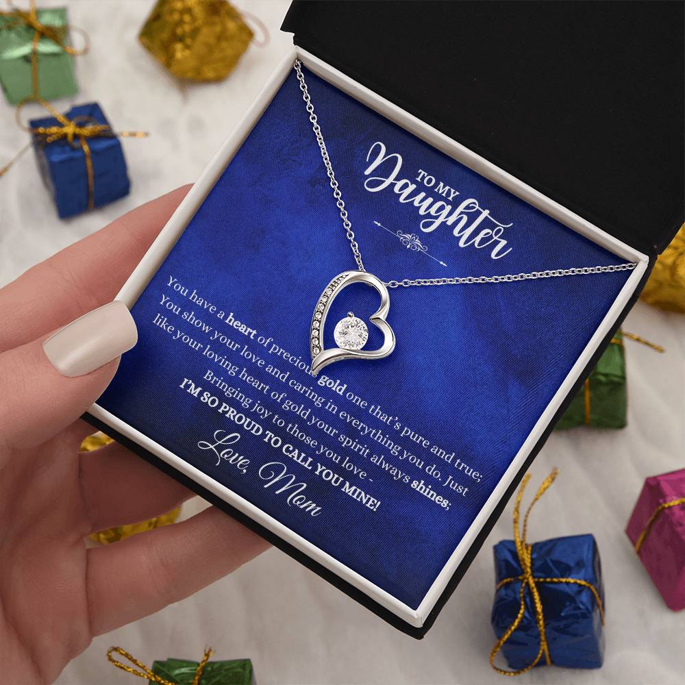 TO MY DAUGHTER LOVE MOM - FOREVER LOVE NECKLACE