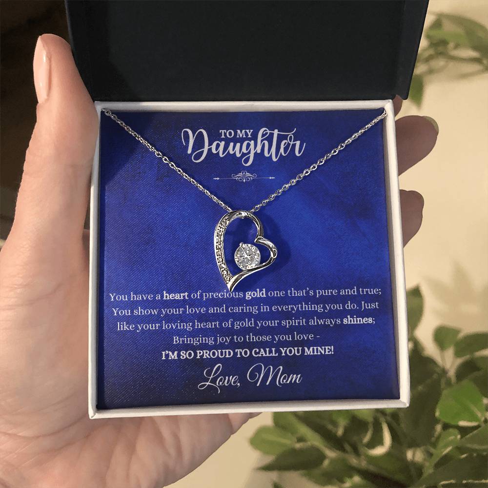 TO MY DAUGHTER LOVE MOM - FOREVER LOVE NECKLACE