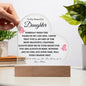To My Beautiful Daughter Love Mom - Acrylic Heart Plaque - Night Light Gift