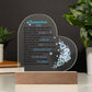 Remember Me - Memorial Printed Heart Acrylic Plaque - Night Light Gift